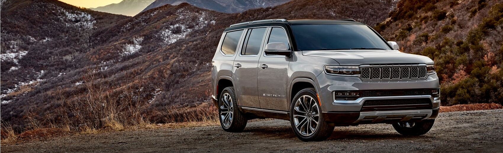 2022 Jeep Grand Wagoneer Silver in Mountains Snipped